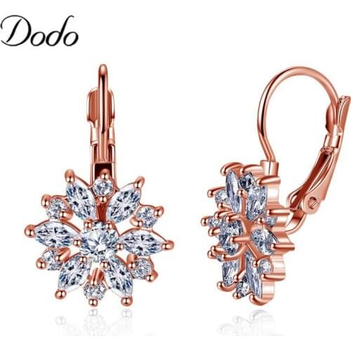 Hot Fashion Brincos Girls Earring Bijoux Snowflake Hoop Earrings For Women Luxury Wedding Jewelry Earrings Wholesale Mujer E142