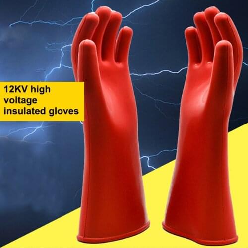Home Insulation Gloves 12KV High Voltage Electrical Anti Electric Labor Leakage Prevention Rubber Home Gloves