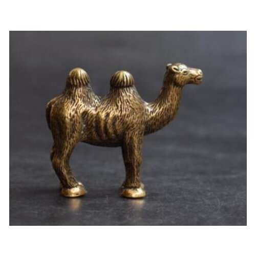 Chinese Hand Carved Copper Brass Bronze Animal Camel Small Statue Ornament