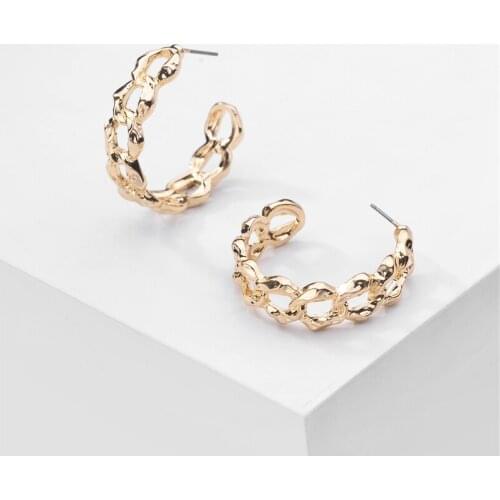 LUNA CHIAO Fashion Jewelry Wholesale Irregular Shape Zinc Alloy Metal Hoop Earrings