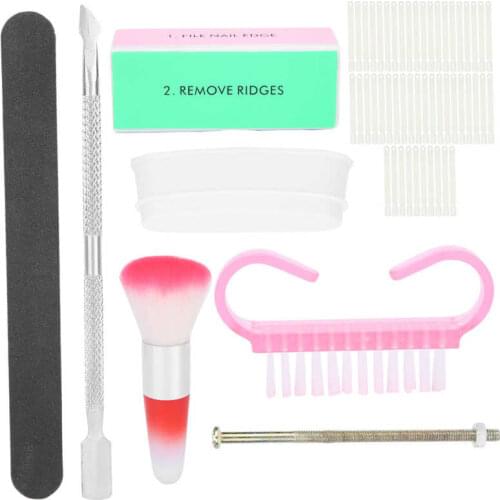 Brushes Nail Art Manicure Brushes Dip Powder Tray Nail Art Dust Remover Powder Brush Nail Tips Display Nail File