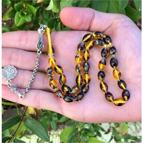Islamic Tasbih Muslim Rosary Beads 33 Prayer Rosary For Men Bracelet For Men Accessory amber oltu amber stone Handmade Turkey