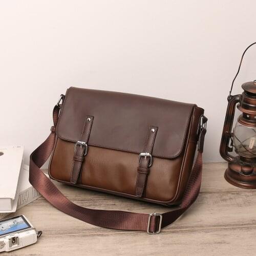 2020 new Japanese mens Flip Style Single Shoulder Messenger briefcase fashion classic Pu postman bag