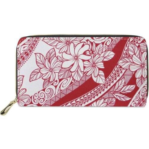 Polynesian tribal style 3D Printing custom Women Wallet PU Leather Purse High Quality Lady Card Holder Fashion Cluth Money Bag