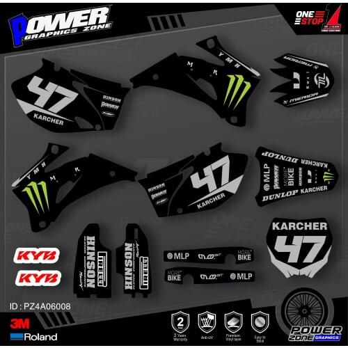 PowerZone Custom Team Graphics Backgrounds Decals 3M Stickers Kit For YAMAHA 2006-09 YZF250 450 008