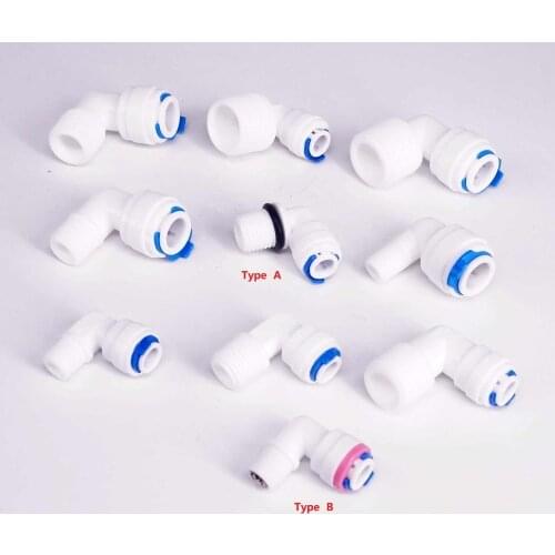RO Water Fit Tube OD 1/4" 3/8" -1/8" 1/4" 3/8" 1/2" BSP Thread Male Elbow Connector Fitting Aquarium Reverse Osmosis Dispenser