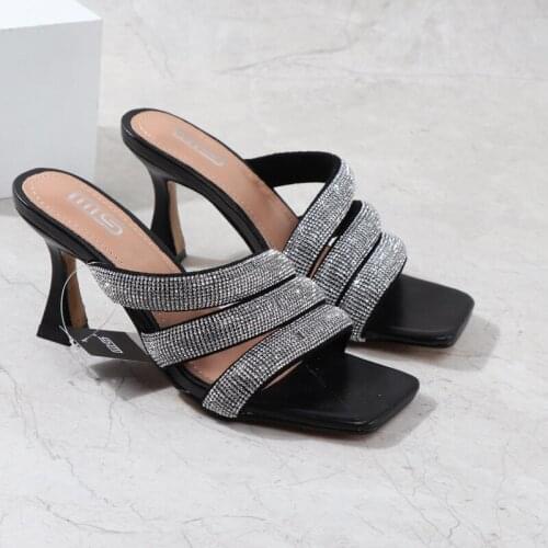 Summer Thin Heel Women Sandals Diamond Causal Women Sandals Designer Women High Heels Zapatillas Mujer Female Footwear 36-41