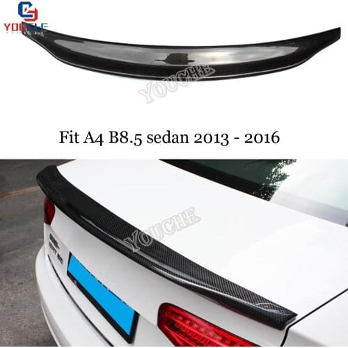 Carbon Fiber Rear Bumper Spoiler for Audi A4 B8.5 2013 - 2016 4-door Sedan Replacement Style Rear Wing Trunk Boot Lip