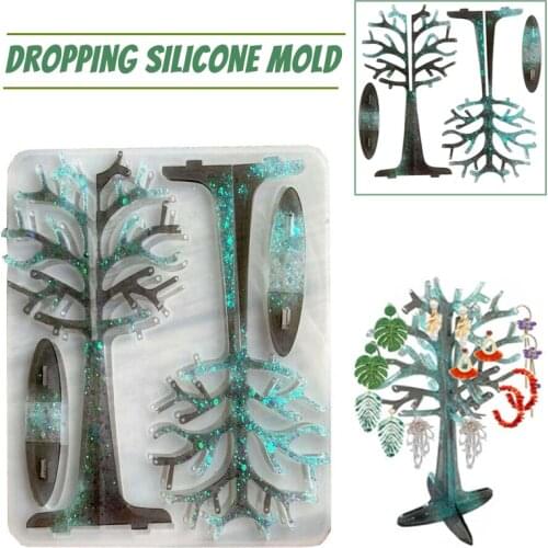 Jewelry Display Rack Mould Silicone Tree Mold Earring Holder Epoxy Resin Casting Mold Handmade Craft Ornaments Rack Making Tool