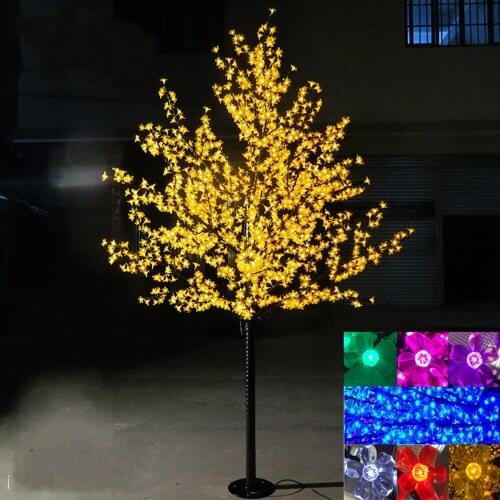 LED Outdoor Landscape Garden Peach Tree Lamp Simulation 1.5 Meters 480 Lights LED Cherry Blossom Tree Lights Garden Decor