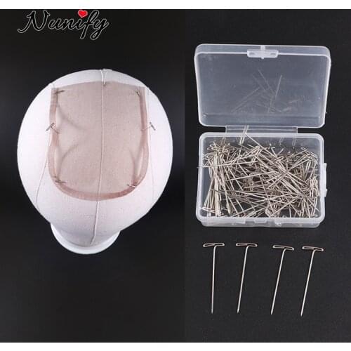 Nunify 50 Pcs T-Pins For Wig Pins Wig Making Tools Wig Accessories T Pins Needle Mannequin Head Wig Stand Sewing Cord And Crafts