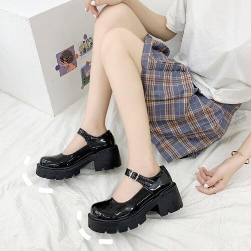 Patent Leather Wedge Flat Shoes Buckle Strap Round Toe Summer Outdoor Casual Ladies Shoes Student Party Shoes Zapatos De Mujer