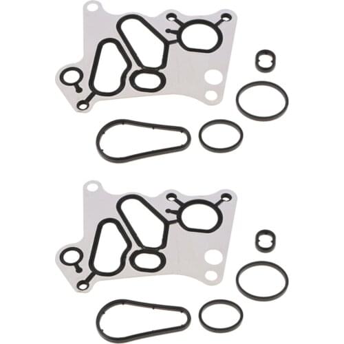 2 Sets Oil Filter Housing Gasket & O-rings for Mercedes-Benz E200
