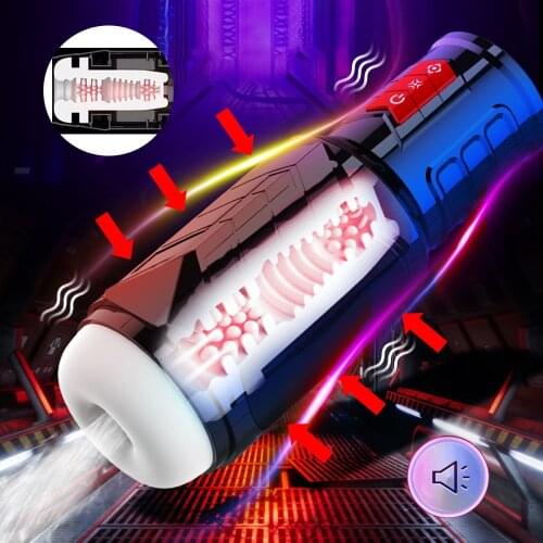 USB charging Male Masturbation Cup with 7*7 Adjustable Modes Intelligent voice Aircraft Cup Sex toys for men Masturbator