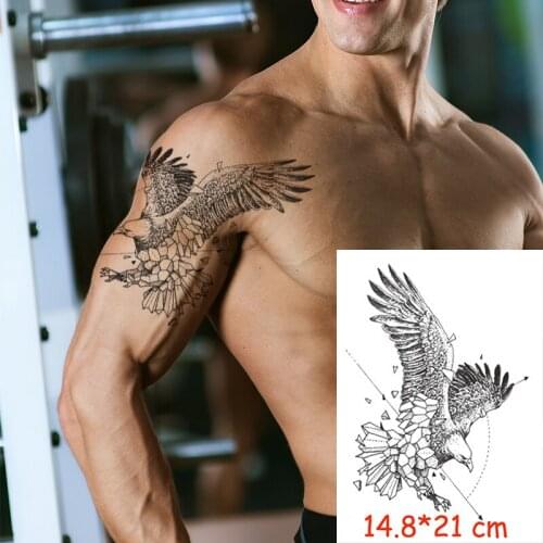 Waterproof Temporary Tattoo Sticker eagle wings bird arrow tatoo water transfer fake tatoo flash tatto Woman Man kid 14.8*21 cm