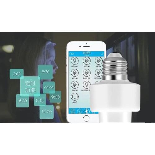 WiFi Lamp Socket E26 E27 Smart WiFi Light Socket Lamp Holder Led Bulb Head Base Remote Switch Voice Control App Timer Light