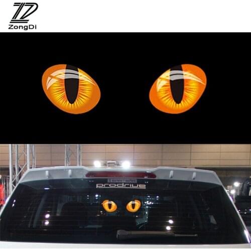 ZD 2X 3D Cat Eyes Truck Head Rearview Mirror Window stickers for Alfa Romeo 156 159 Chevrolet Cruze Aveo Captiva Ford Focus 2017