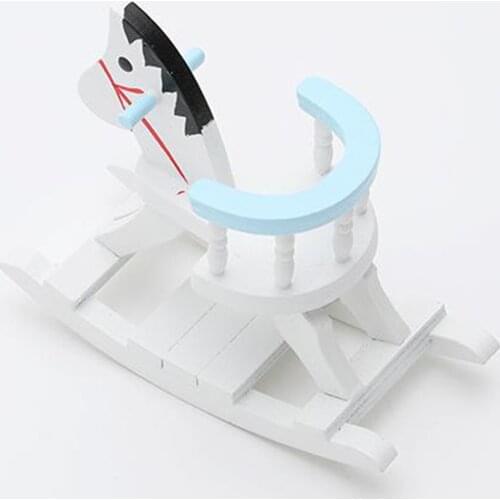 1/12 Doll House Wood Horse Chair Baby Doll Living Room Furniture Scenery
