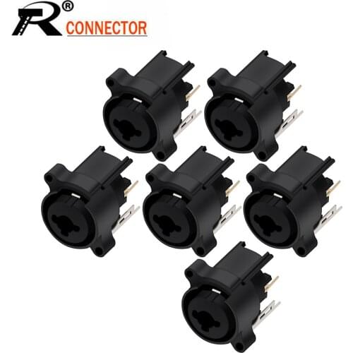 10pcs/lot 7 PIN Straight Dual Function Audio Connector 6.35mm Jack + XLR Socket Female Panel Mount Chassis Connector Terminal