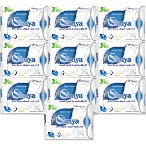 10 Packs Shuya Menstrual Pads Anion Sanitary Napkin Women Panty Liners Lady Sanitary Towel Pads Organic Cotton Feminine Hygiene