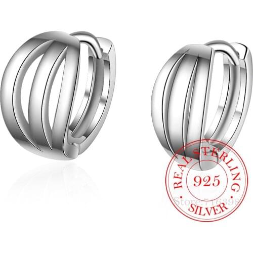 100% 925 Sterling Silver Geometric Earrings korean Stud Earring for Women 2020 Fashion Jewelry Brincos Joyas De Plata 925 eh1298