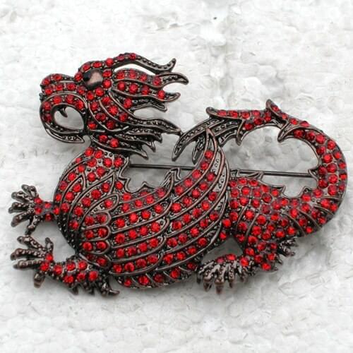 12pcs/lot Wholesale Fashion Brooch Rhinestone Hot sell Dragon Pin brooches Costume Accessories jewelry gift C101749