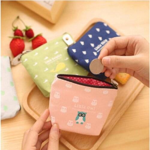 1pcKorean version of the happy animal family small purse canvas key bag