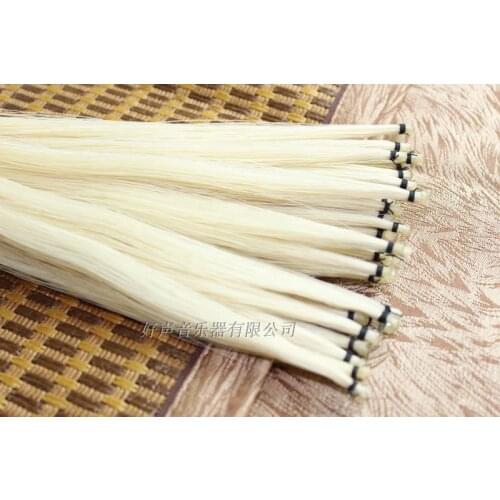 20 hanks High quality natural white Mongolia horsetail violin viola cello bow hair