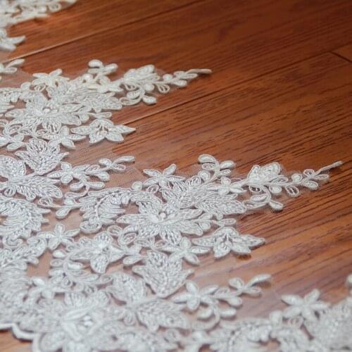 25cm wide Off white wedding dress embroidery cording lace trim DIY accessories