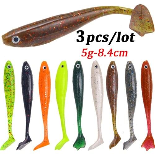 3pcs/lot Silicone Larvae Soft Fishing Lures Fish Bait Artificial Worm Lure Wobblers Sinking Swimbait Fishing Tackle 5g-8.4cm