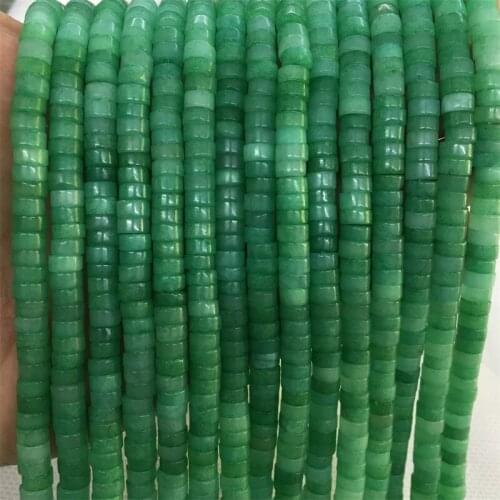 4*6MM Emeralds Green Disc Heishi Natural Stone Loose Beads for Fashion Jewelry Making DIY