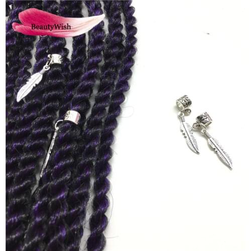 Braiding Hair Beads 5Pcs Silver Hair Braid Dread Dreadlock Beads Clips Cuff Leaf Shell Feather Braiding Hair Beads