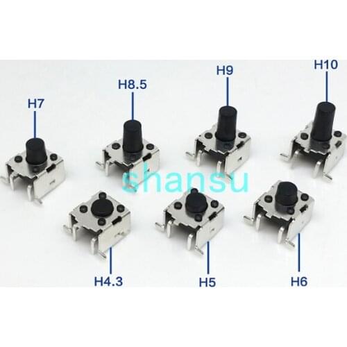 6*6*4.3mm With stents The patch 6X6X4.3MM Side by light touch switch micro Button switch 6x6 Patch support SMD