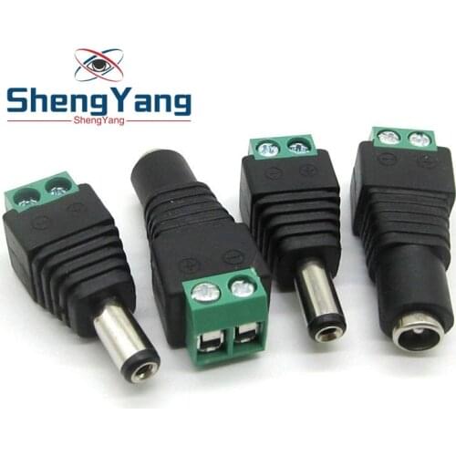 1pack 5.5MM x 2.1MM / 2.5MM Female Male DC Power Plug Adapter for 5050 3528 5060 Single Color LED Strip and CCTV Cameras