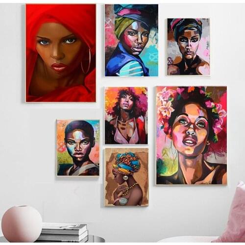 Africa canvas painting Wall Art Painting Pictures Posters and Prints Black Woman On canvas home decor Wall Pictures Living Room
