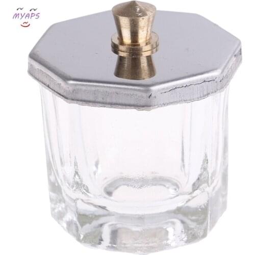 Acrylic Nail Crystal Glass Dappen Dish Bowl Cup With Cap Liquid Powder Manicure Nail Art Tools Acrylic Powder Liquid Cups