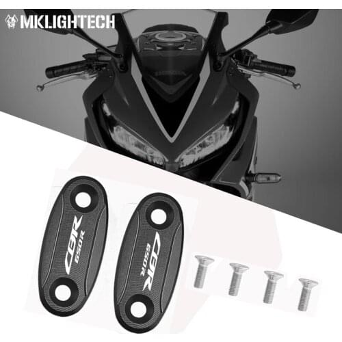 MKLIGHTECH Aluminum Mirror Hole Cover Plug Decorative Cap Mirror Driven Eliminators For HONDA CBR650R CBR500R CBR650F CBR