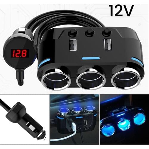 Dual USB Car Charger LCD Display 12-24V 3.1A 100W Cigarette Socket Lighter Fast Charger Power Auto USB Adapter