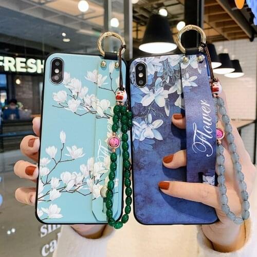 Hanging Beads Case For Samsung Galaxy Note 20 Ultra 8 9 10 Plus S20 Ultra S8 S9 S10 S20 Plus S10e S10 Lite Wrist Strap TPU Cover