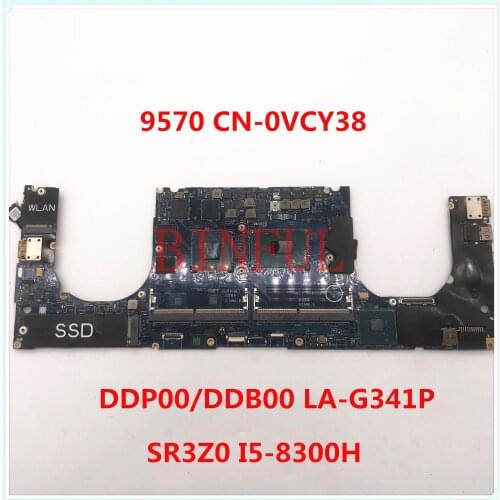 For Dell XPS 13 9360 DDP00/DDB00 LA-G341P Laptop Motherboard With SR3Z0 I5-8300H CN-0VCY38 0VCY38 VCY38 100% full Working well