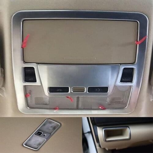 For Toyota Camry 2015 Matte Chrome Interior Reading Light Lamp Cover Trim Frame Front Rear Car Molding Decoration