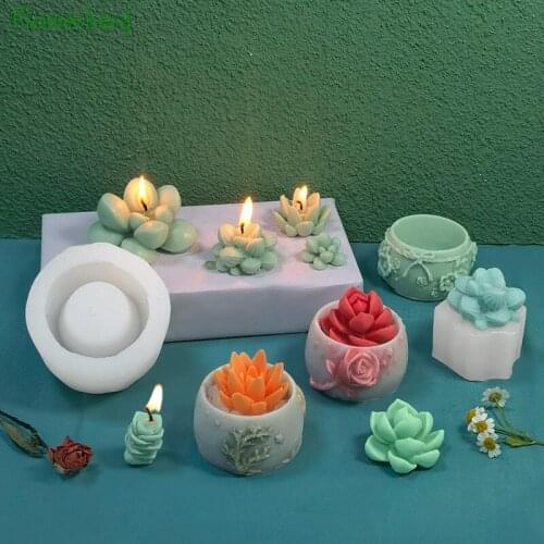 Flowerpot Clay Molds Concrete Cement Silicone Mold DIY Resin Molds Succulent Plant Scented Candle Mould Candle Making Supplies
