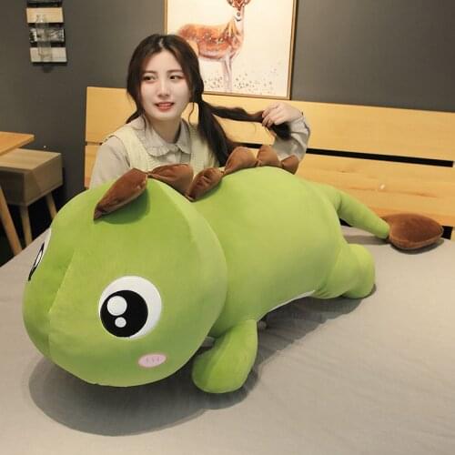 80-120CM Big Size Long Lovely Dinosaur Plush Toy Soft Cartoon Animal Dinosaur Stuffed Doll Pillow for Kids Girl Birthday Gift