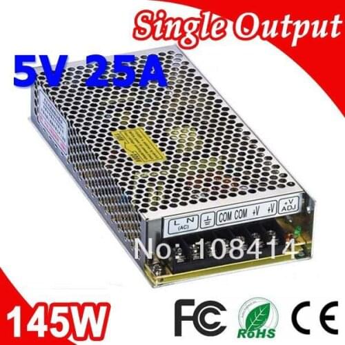 S-145-5 LED Switching Power Supply Power Transformer 145W 5V DC 25A Output