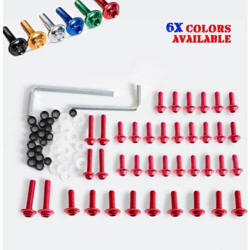 Motorcycle M5 M6 Fairing Bolt Kit With Spanner Pillar For Yamaha YZF R6 2003-2007 YZF R6S 2006-2008 Fastener Clips Screws Red