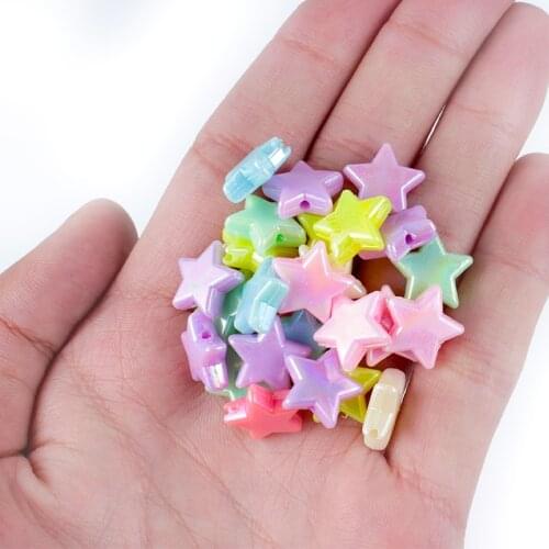 Candy Color Star Loose Spacer Beads 50/100/200Pcs AB Acrylic Beads For Jewelry Handmade Making DIY Bracelet Necklace Accesories