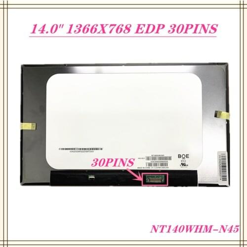 Free shipp14.0'' HD LED Panel Matrix Matte 1366x768 30pins B140XTN07.4 NT140WHM-N45 for Dell Latitude 5400 5401 P98G001