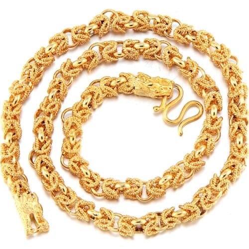Mens Jewelry Solid Yellow Gold Filled Dragon Link Chain 22" Necklac