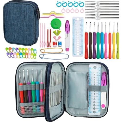 83 pcs/set cute New Crochet Hook Set With Yarn Knitting Needles Sewing Tools Set Knit Gauge Scissors Stitch Hook For Knitting