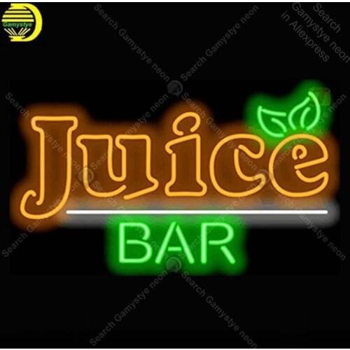 NEON SIGN For Juice Bar Neon Lamp Glass Tube Neon Bulbs Sign Decorate Shop Hotel Handcraft Indoor Sign advertise shop display